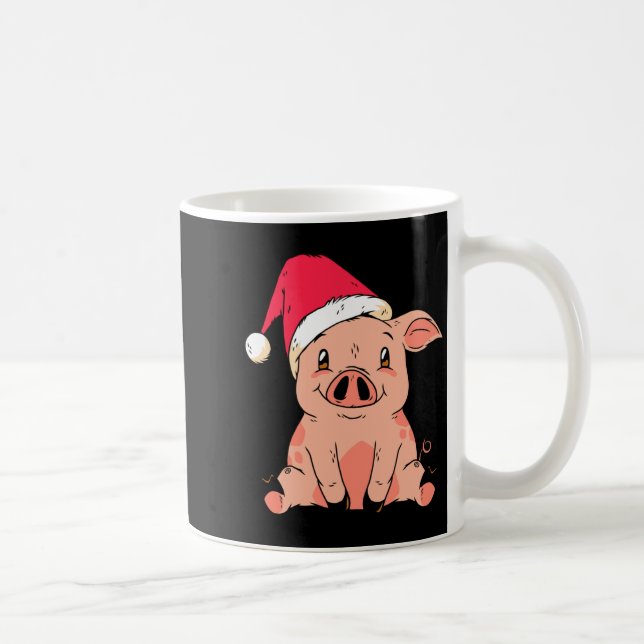Mug Cute G With Santa Claus Hat Christmas Long Sleeve  (Droite)