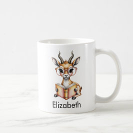 Mug Cute Gazelle Reading a Book Custom