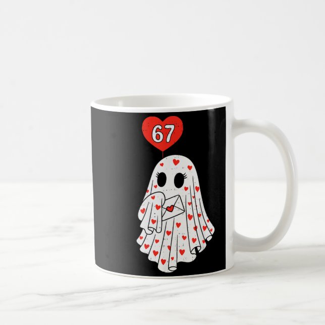 Mug Cute Ghost 6 7 Six Seven Meme Valentines Day Men W (Droite)