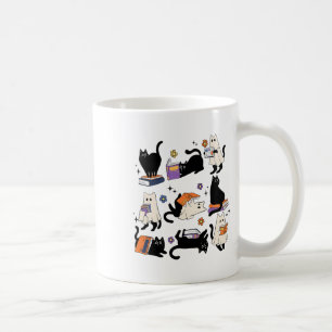 Mug Cute Ghost Chat Lecture Livres Lover Bookish Hallo