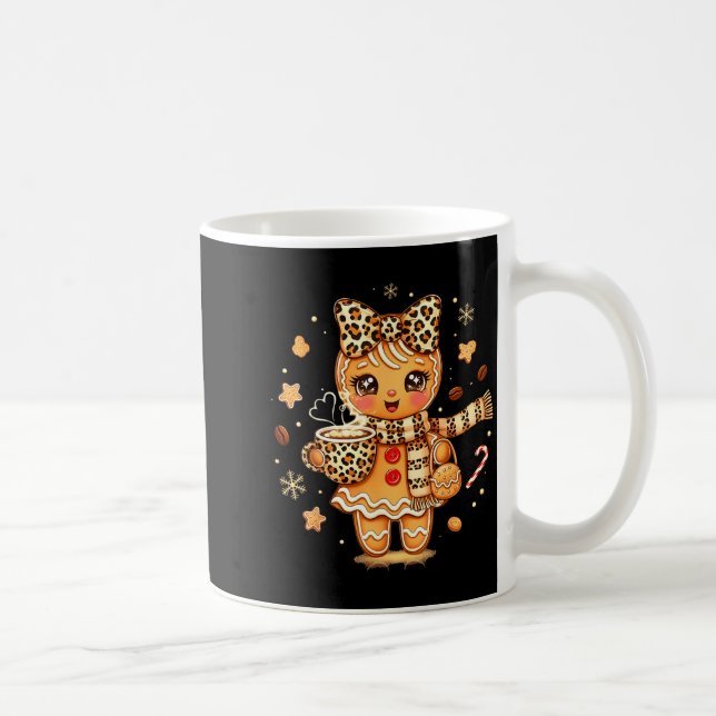 Mug Cute Gingerbread Leopard Christmas Xmas Girl Women (Droite)