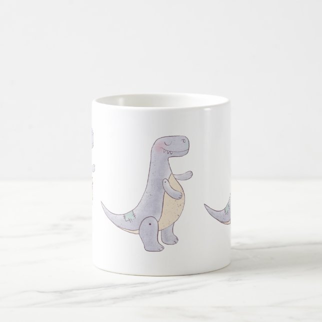 Mug Cute Gray Tyrannosaure Rex Dinosaur Toy (Centre)