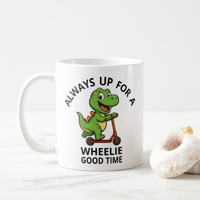 Mug Cute Green Dinosaur (Avec donut)