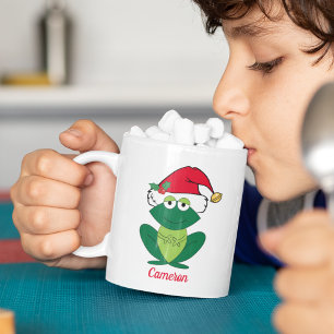 Mug Cute Grenouille de Noël Personnalisée Enfants