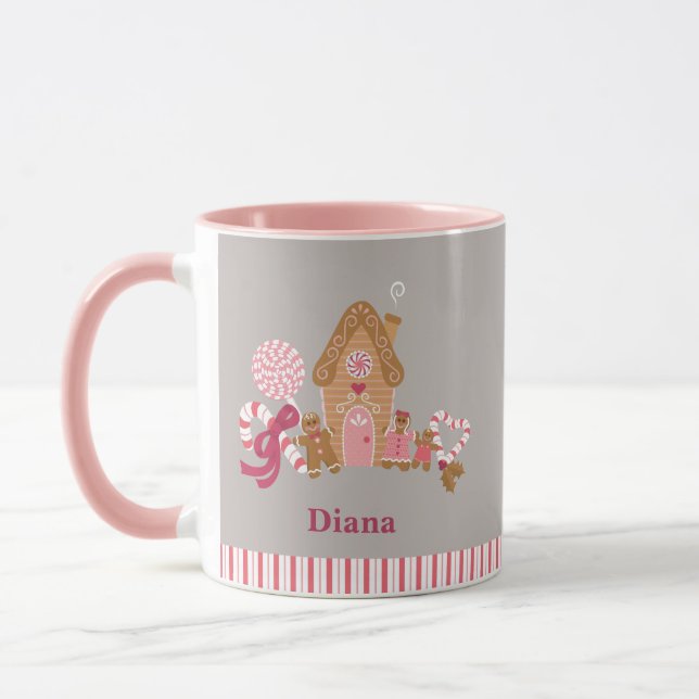 Mug Cute Gris Rose Sucre de canne Gingerpain Maison Mu (Gauche)