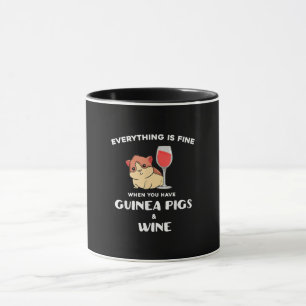 Mug Cute Guinée Cochon Amateur de vin cadeau