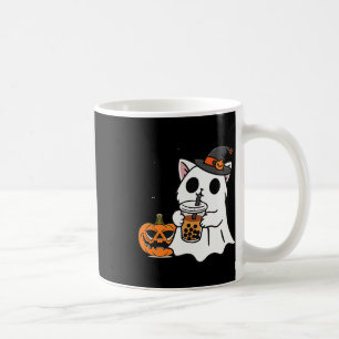 Mug Cute Halloween Chat En Costume Fantôme Boire Boba