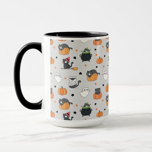 Mug Cute Halloween Chats et Fantômes Motif (Gauche)