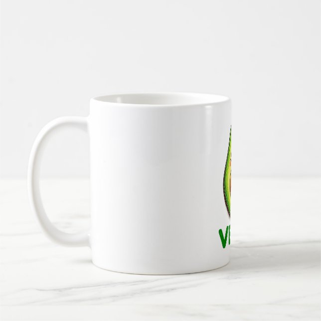 Mug Cute Happy Avocado Vegan Lifestyle (Gauche)