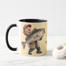 Cute/Happy Fisherman avec un Big Fish Magic Café