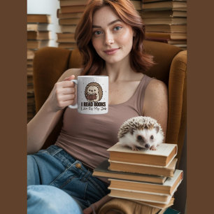 Mug Cute Hedgehog Lire un livre drôle
