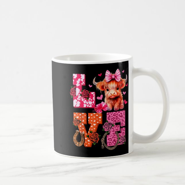 Mug Cute Highland Cow And Nk Heart Valentines Day Love (Droite)