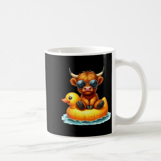 Mug Cute Highland Cow Duck Ol Float Summer Vibes Swimm (Droite)