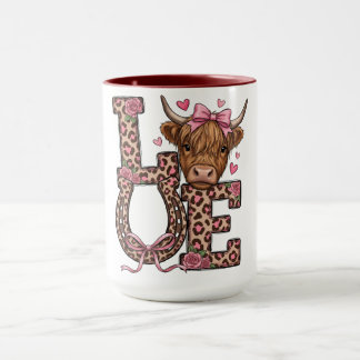 Mug Cute Highland Cow Valentine Love