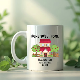 Mug Cute Home Sweet Home Maison Rouge Maison Ménage