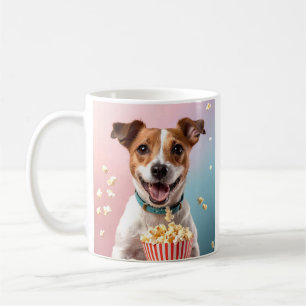 Mug Cute Jack Russell Terrier Avec Popcorn