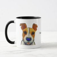 Cute Jack Russell Terrier tasse/tasse. Nom modifia