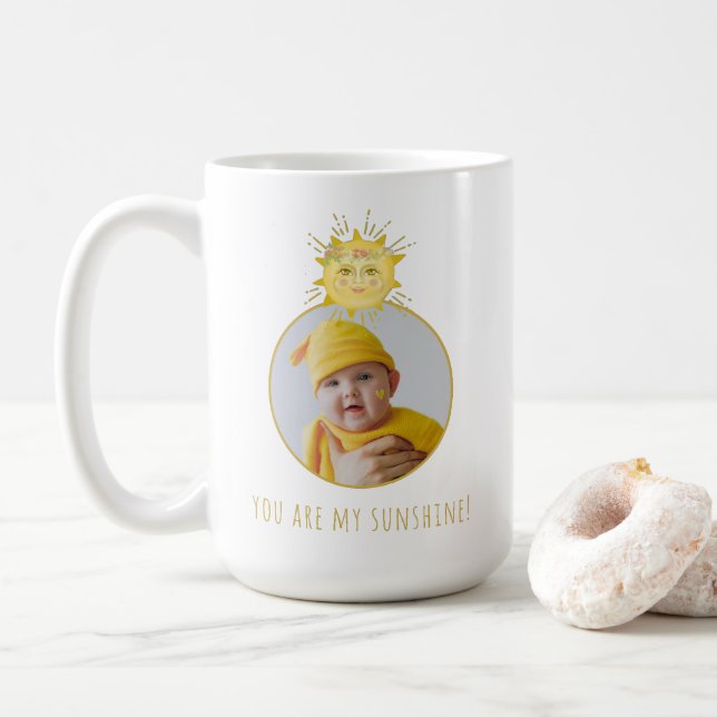 Mug Cute Jaune Vous Êtes Mon Soleil Bébé Photo (Avec donut)