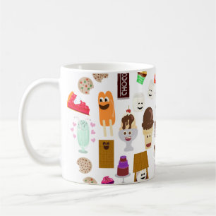 Mug Cute Joyful Food Characters Motif de dessin