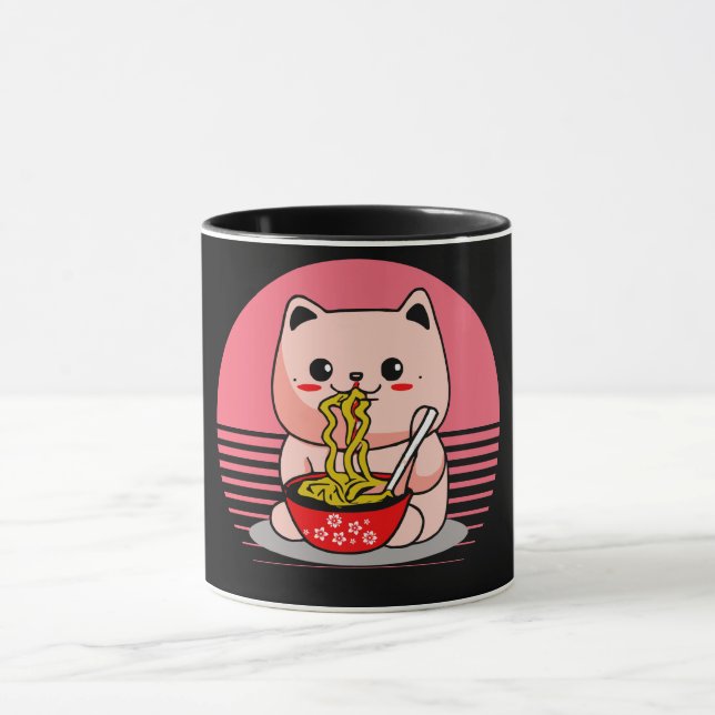 Mug Cute Kawaii chat ramen (Centre)
