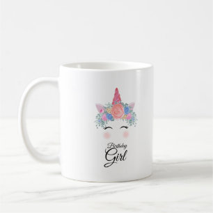 Mug Cute Kawaii Colorful Rainbow Unicorn Birthday Girl