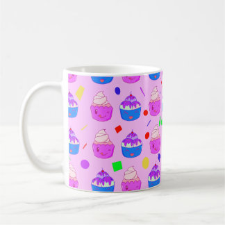 Mug Cute Kawaii Cupcakes sans couture motif