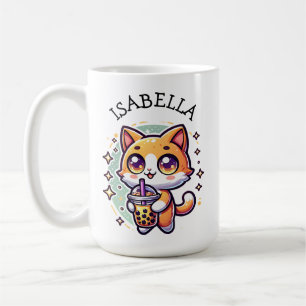 Mug Cute Kawaii Kitten avec thé à bulle Personnalisé