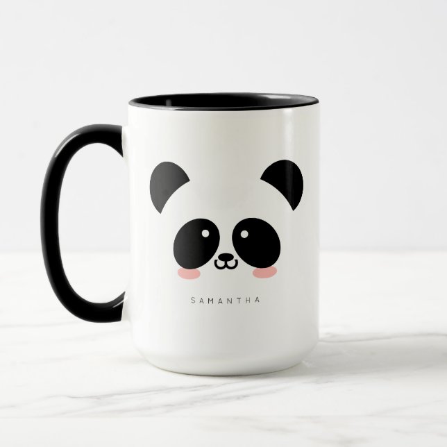 Mug Cute Kawaii Panda | Add Your Name (Gauche)
