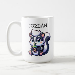 Mug Cute Kawaii Skunk with Bubble Tea Personnalisé