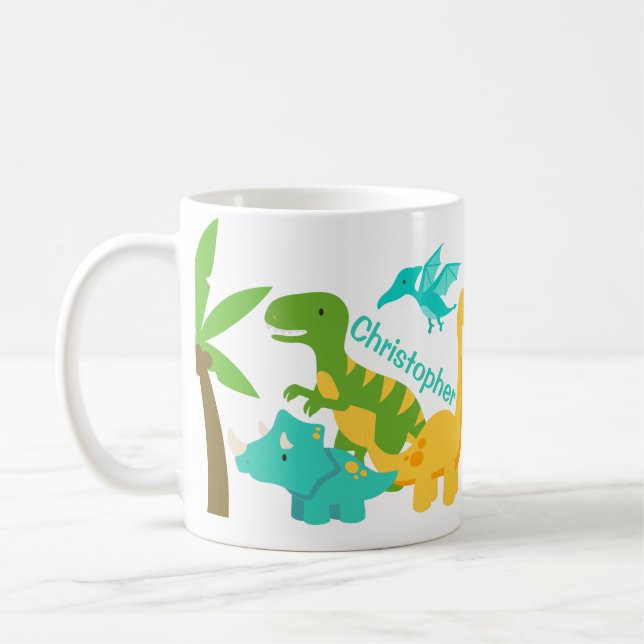 Mug Cute Kids Dinosaur Personnalisé (Gauche)