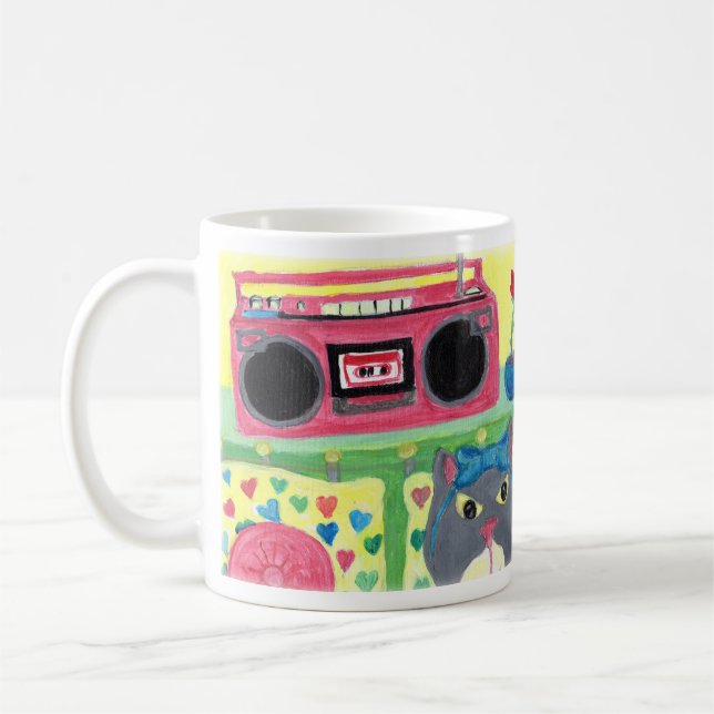 Mug Cute Kitty dans la chambre Art rétro (Gauche)