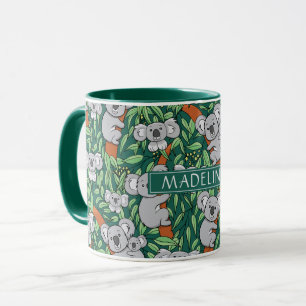 Mug Cute Koala Motif personnalise Hunter Green