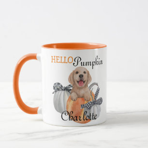 Mug Cute Lab Chien Chien Chien Gris Orange Plaid Bonjo
