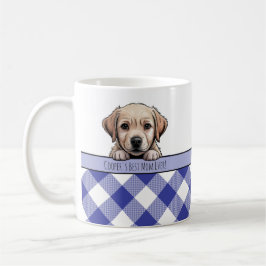 Mug Cute Labrador Puppy Best Dog Mom Dark Blue Gingham