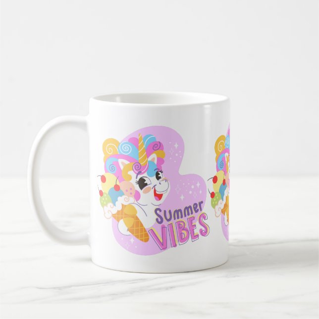 Mug Cute licorne avec crème glacée (Gauche)