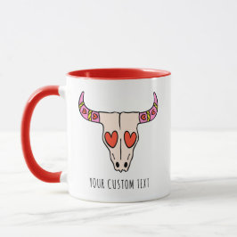 Mug Cute Longhorn Crâne Personnalisé Saint Valentin