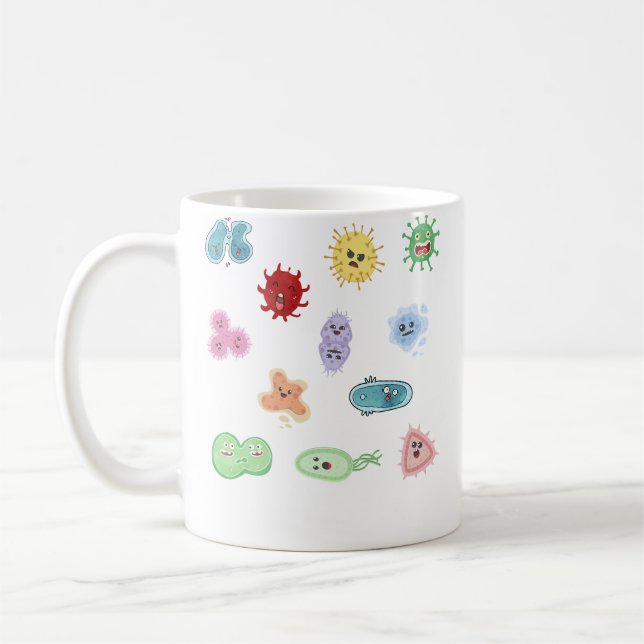 Mug Cute Microbes Bacteria Virus Ecoli Microbiology Se (Gauche)