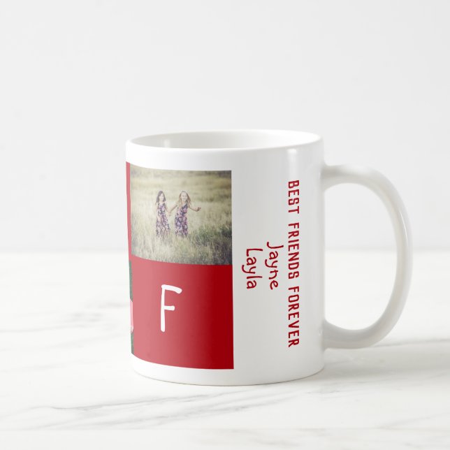 Mug Cute Modern 2 Best Friends Forever BFF 3 Photos (Droite)