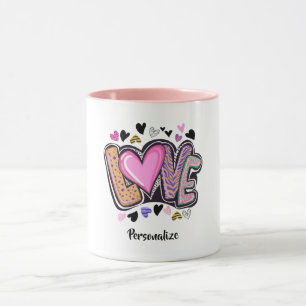 Mug Cute Modern Artsy LOVE - Saint Valentin