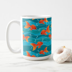 Mug Cute Motif de natation Goldfish & Water