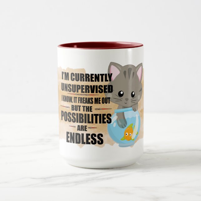 Mug Cute Naughty Chat Humour Citation kitty Chat Graph (Centre)