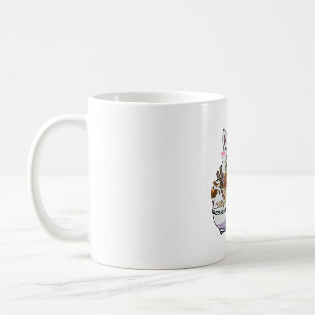 Mug Cute Neko Cat With Ramen Noodles Bowl Anime Japona (Gauche)