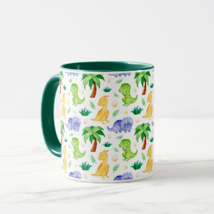 Mug Cute Neon Aquarelle Dinosaur Motif
