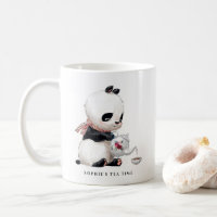Cute Panda avec Écharpe Personnaliser Tea Party