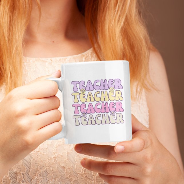Mug Cute Pastel Bold Enseignant Super (Créateur téléchargé)