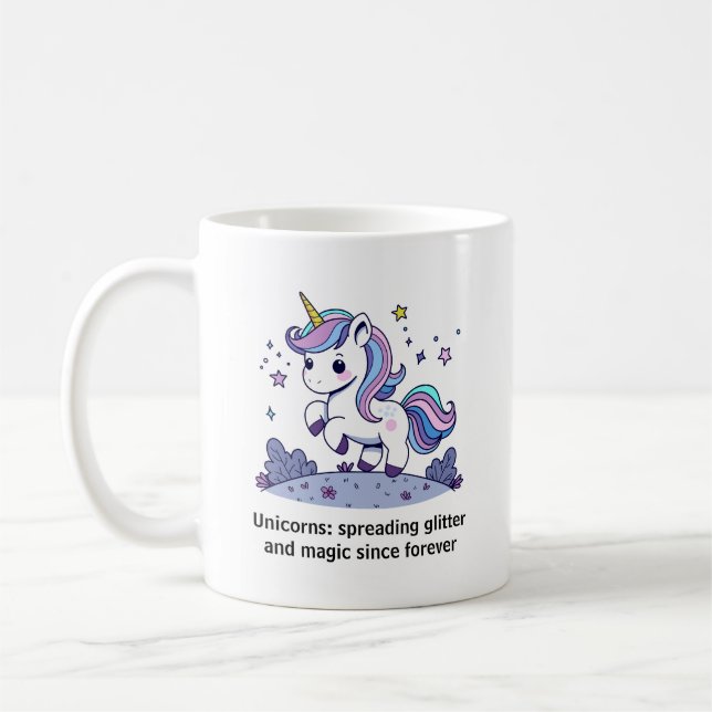 Mug Cute Pastel Kawaii Unicorn (Gauche)