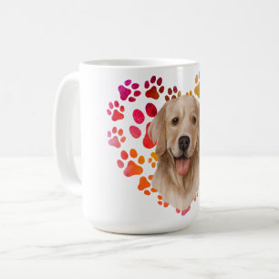 Mug Cute paw Coeur doré Chien Chien Chien Chien Chien