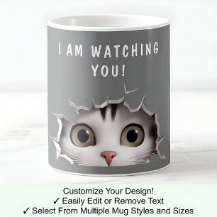 Mug Cute Peeking Chat Vous Regardant Drôle Novelty Gre