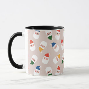 Mug Cute Père Noël fait face au Motif de Noël