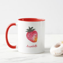 Cute Personnalisée Rouge Blanc Valentine fraise